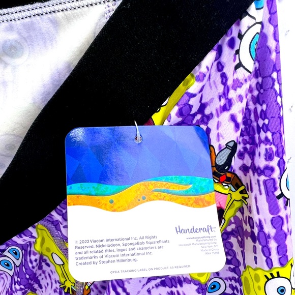 SPONG BOB SQUARE PANTS BOXER BRIEFS, LARGE SIZE, THE COLORS ARE PURPLE & YELLOW - Picture 4 of 9